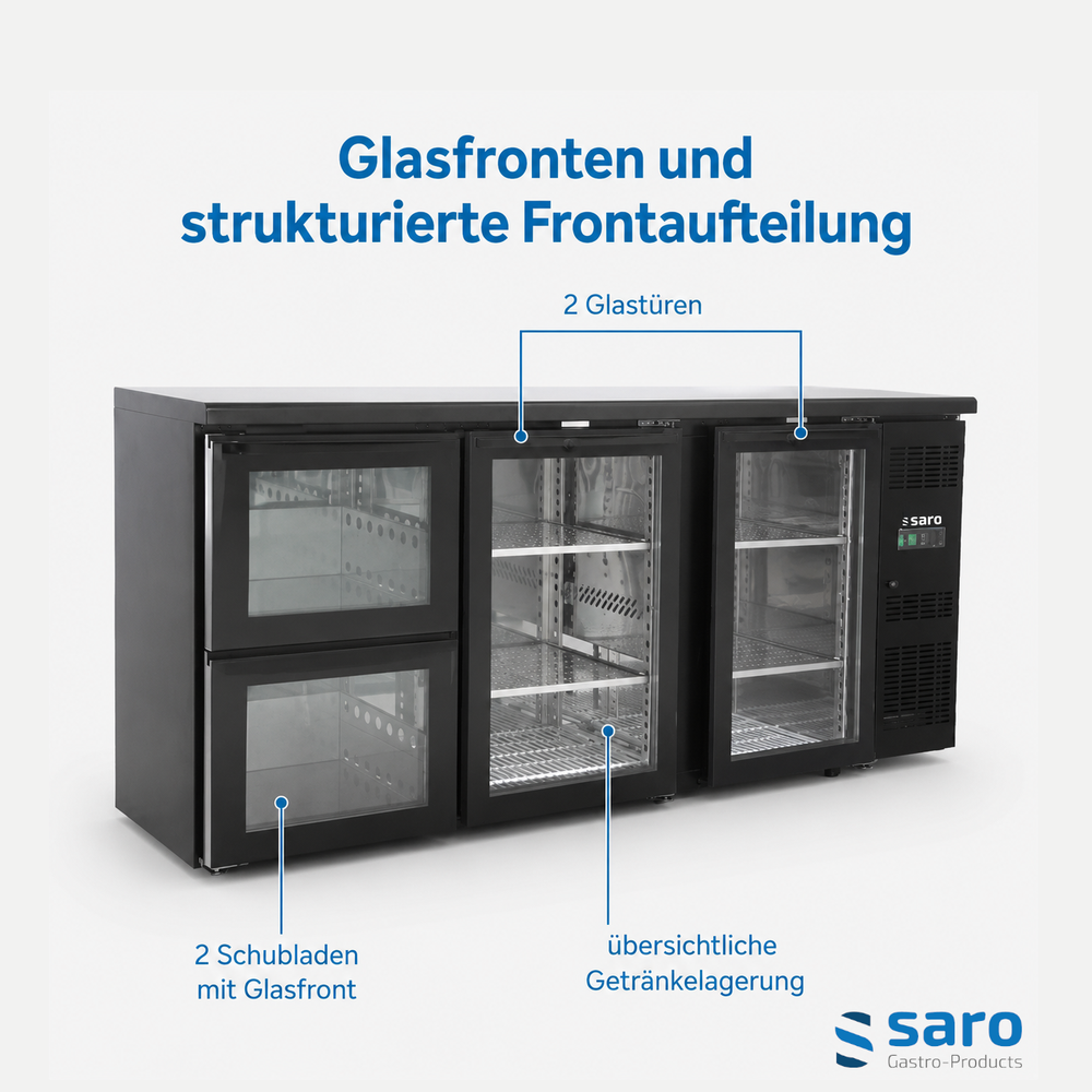 SARO Barkühler BC 3100 G S2 – 2 Glastüren und 2 Schubladen