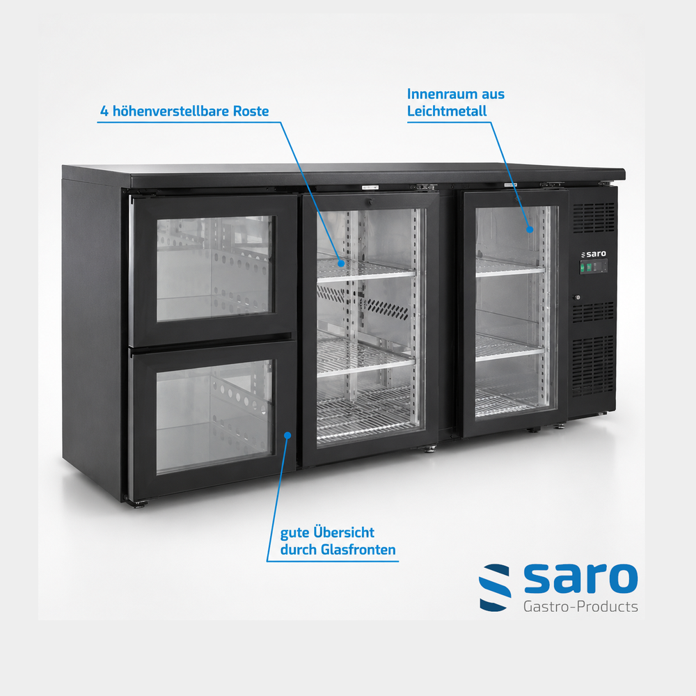 SARO Barkühler BC 3100 G S2 – 2 Glastüren und 2 Schubladen