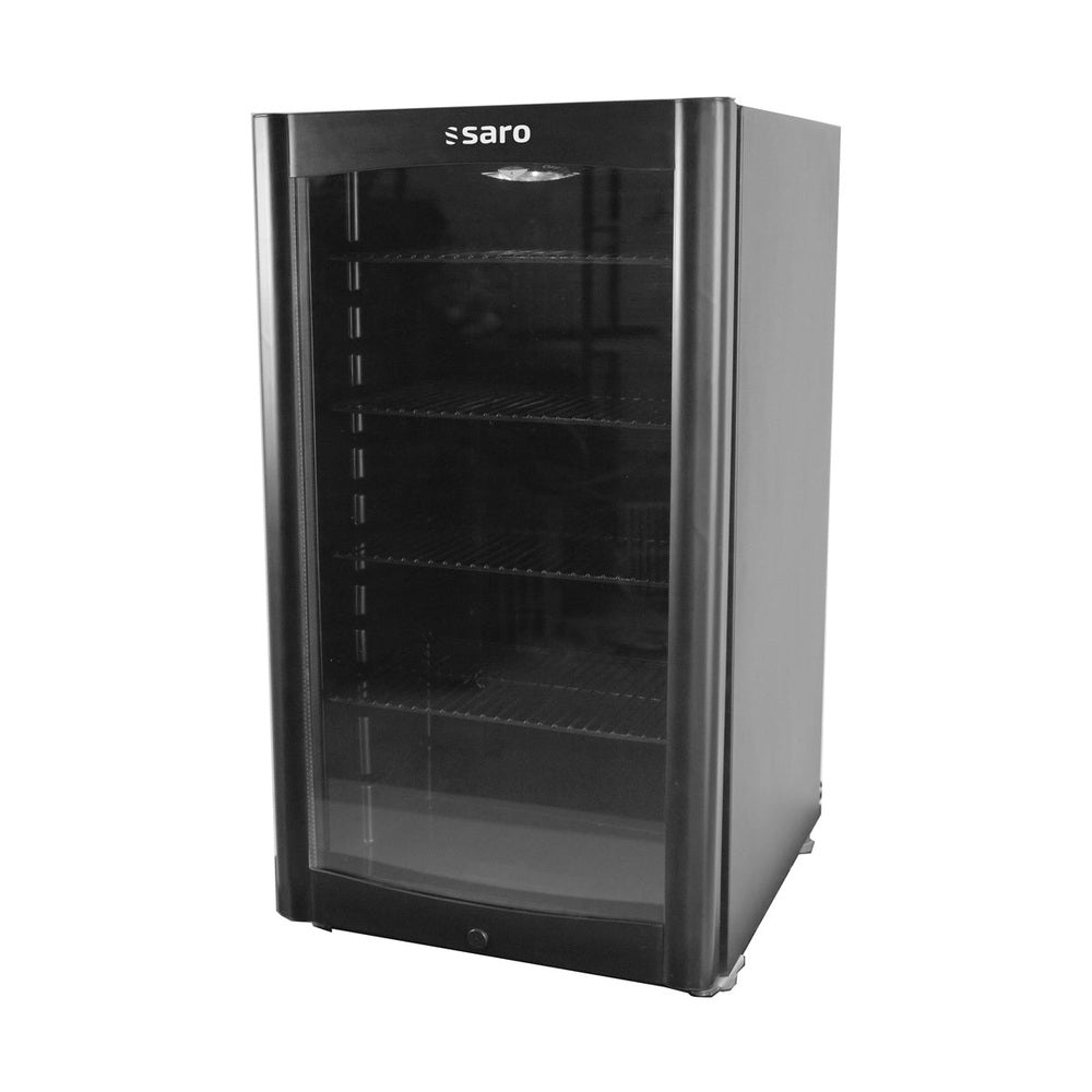 SARO Kühlschrank mit Glastür, schwarz, Modell DK 90 SARO