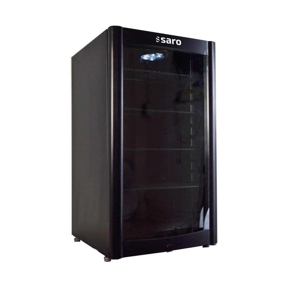 SARO Kühlschrank mit Glastür, schwarz, Modell DK 90 SARO