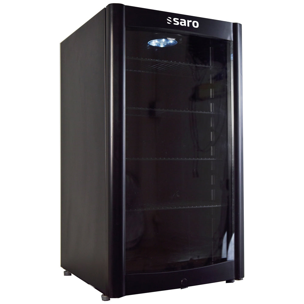 SARO Kühlschrank mit Glastür, schwarz, Modell DK 90 SARO