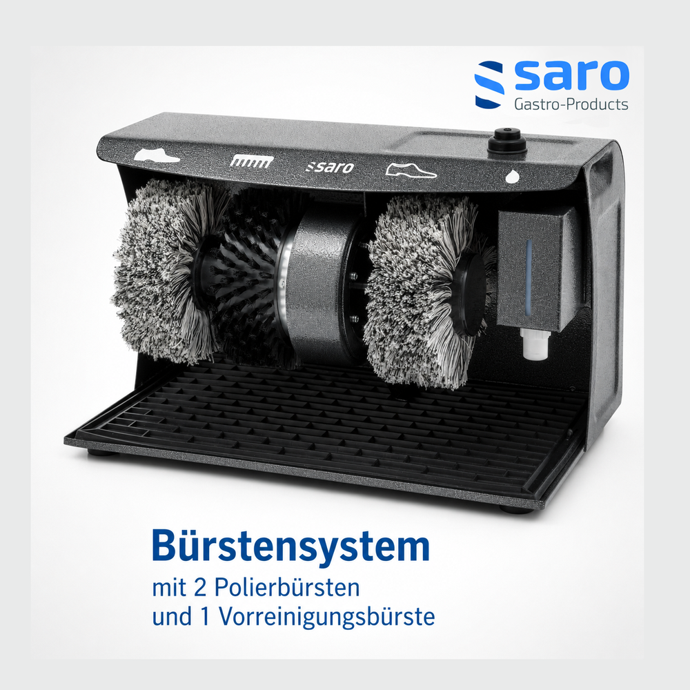 SARO Schuhputzmaschine ESP 006 – 2 Polierbürsten, Fussschalter