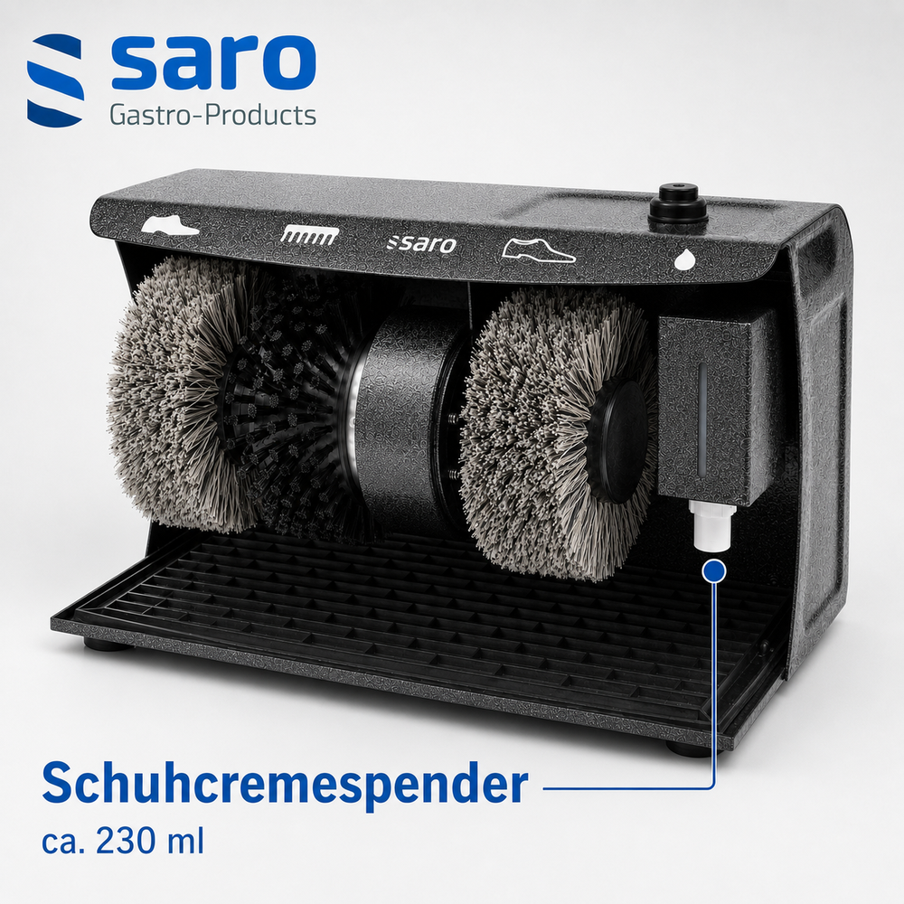 SARO Schuhputzmaschine ESP 006 – 2 Polierbürsten, Fussschalter