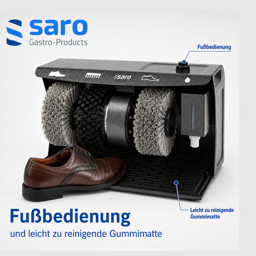 SARO Schuhputzmaschine ESP 006 – 2 Polierbürsten, Fussschalter