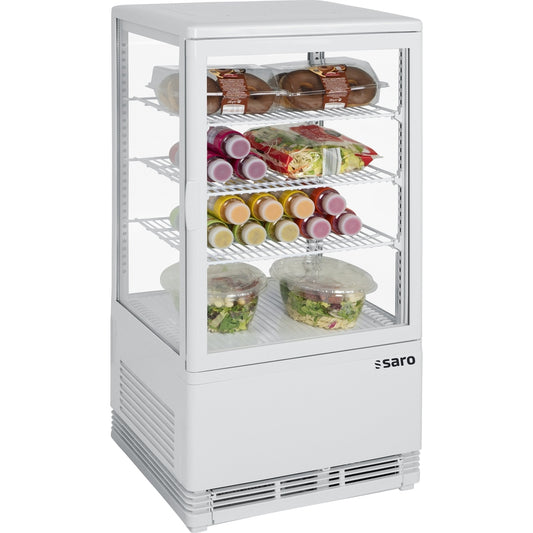 SARO Mini-Umluftkühlvitrine 68 Liter, Modell SC 70 weiß SARO