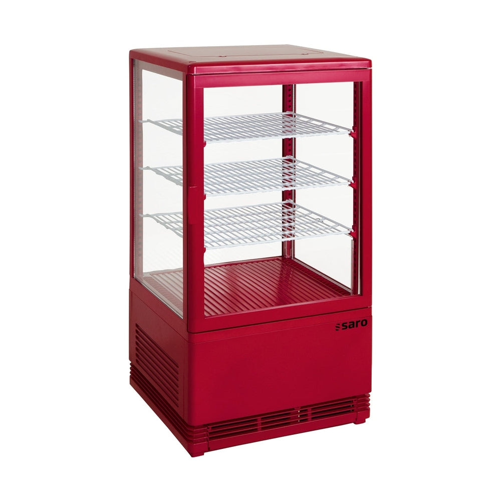 SARO Mini-Umluftkühlvitrine 68 Liter, Modell SC 70 rot SARO