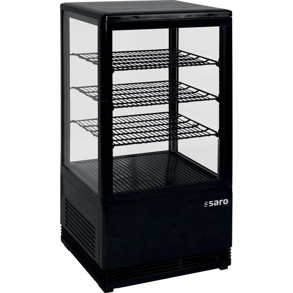 SARO Mini-Umluftkühlvitrine 68 Liter, Modell SC 70 schwarz SARO