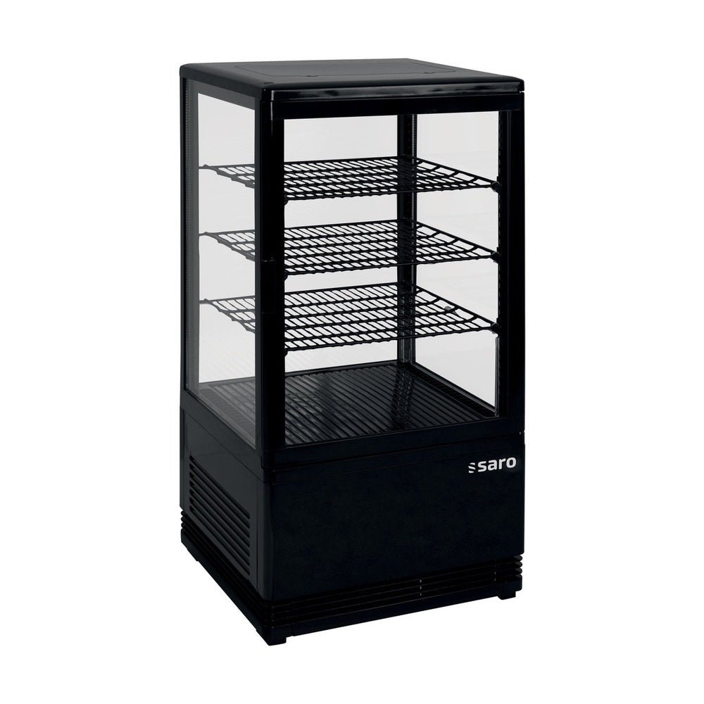 SARO Mini-Umluftkühlvitrine 68 Liter, Modell SC 70 schwarz SARO