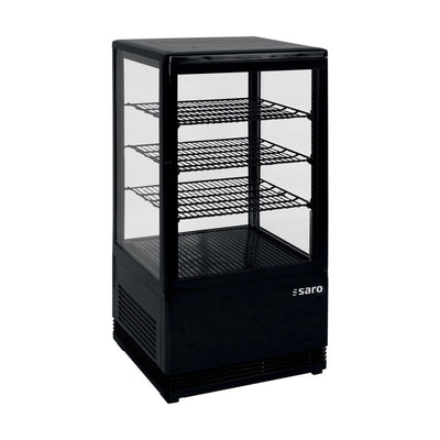 SARO Mini Convection Refrigerated Display Cabinet SC 70 black – 68 L, double-glazed