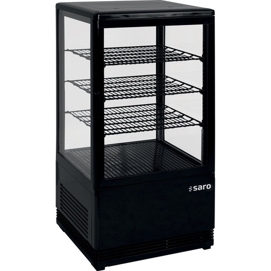SARO Mini-Umluftkühlvitrine 68 Liter, Modell SC 70 schwarz SARO