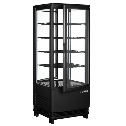 SARO Kühlvitrine, Doppeltür, 98 Liter, Modell SC 100 DT schwarz SARO