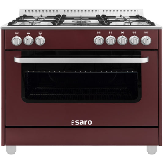 SARO Multifunktionsherd Gas/Elektro Modell TS95C61LVI bordeaux SARO