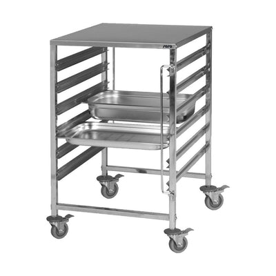SARO NOEL shelving cart with stainless steel work surface – 6 shelves