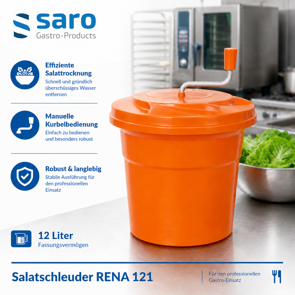 SARO Salatschleuder RENA 121 – 12 Liter, spülmaschinenfest