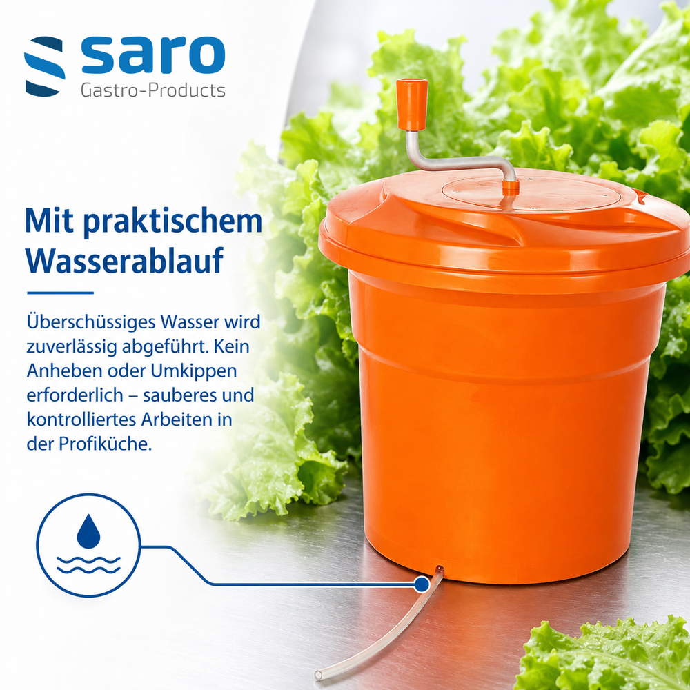 SARO Salatschleuder RENA 121 – 12 Liter, spülmaschinenfest