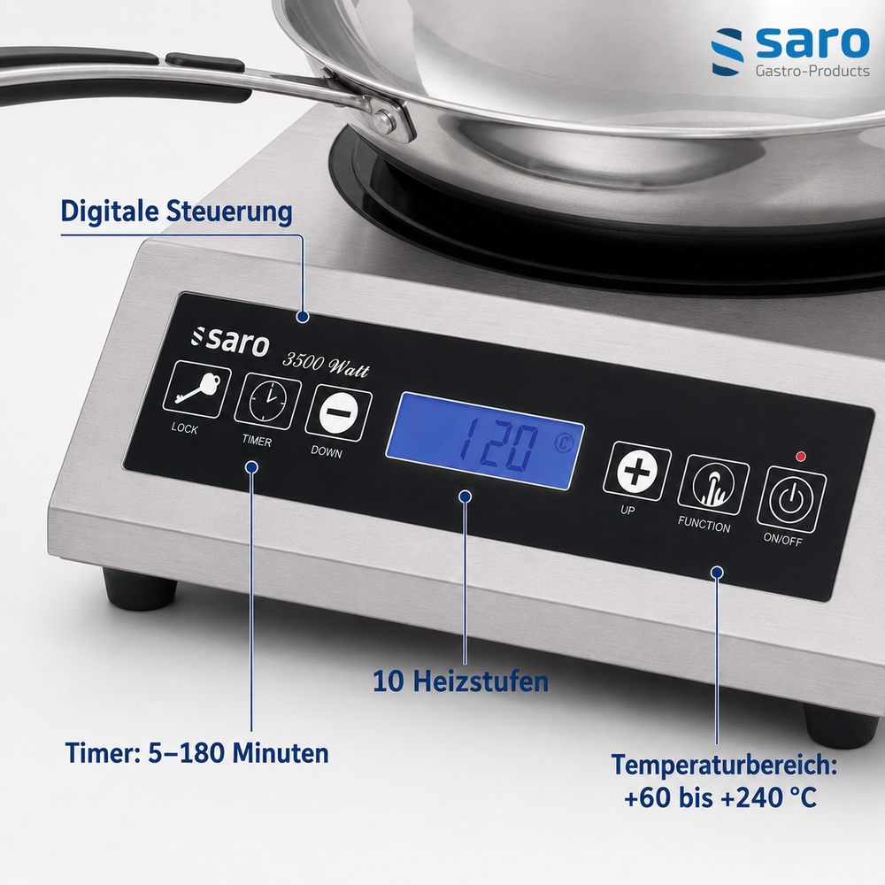 SARO Wok-Induktionskochfeld LOUISA – inkl. Wok, 3,5 kW