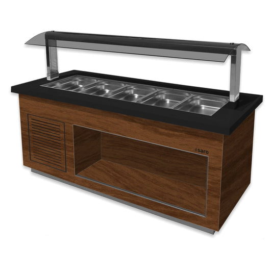 SARO Salatbar für 5x 1/1 GN, Modell PREMIUM LINE SB-K200 Walnuss SARO