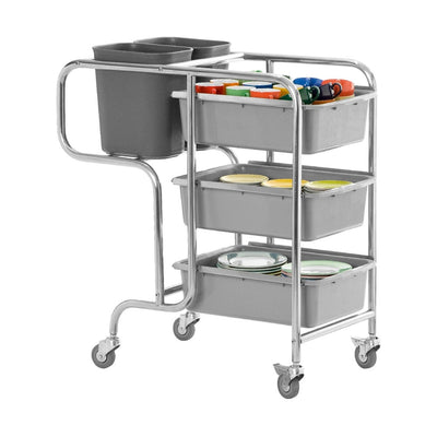 SARO CLAIRE trolley – stainless steel, 5 washable containers