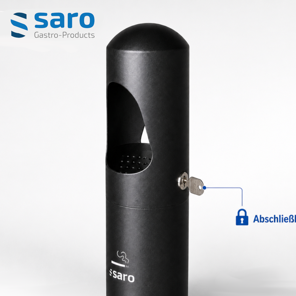 SARO Standascher RANA – abschliessbar, schwarz, Höhe 1000 mm