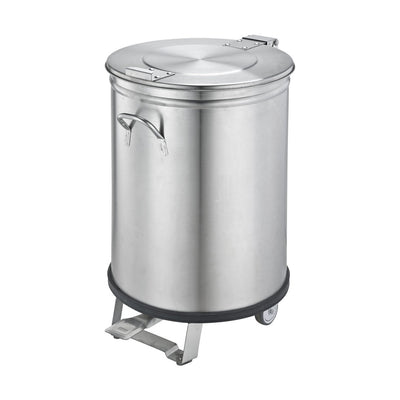 SARO Waste Container ME105 – 105 Liters, Pedal, Stainless Steel 201, Mobile