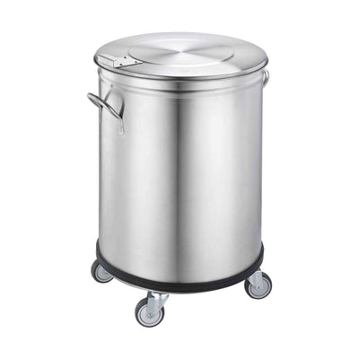 SARO Waste Container ME 90 – Stainless Steel 201, 4 Wheels, Side Handles