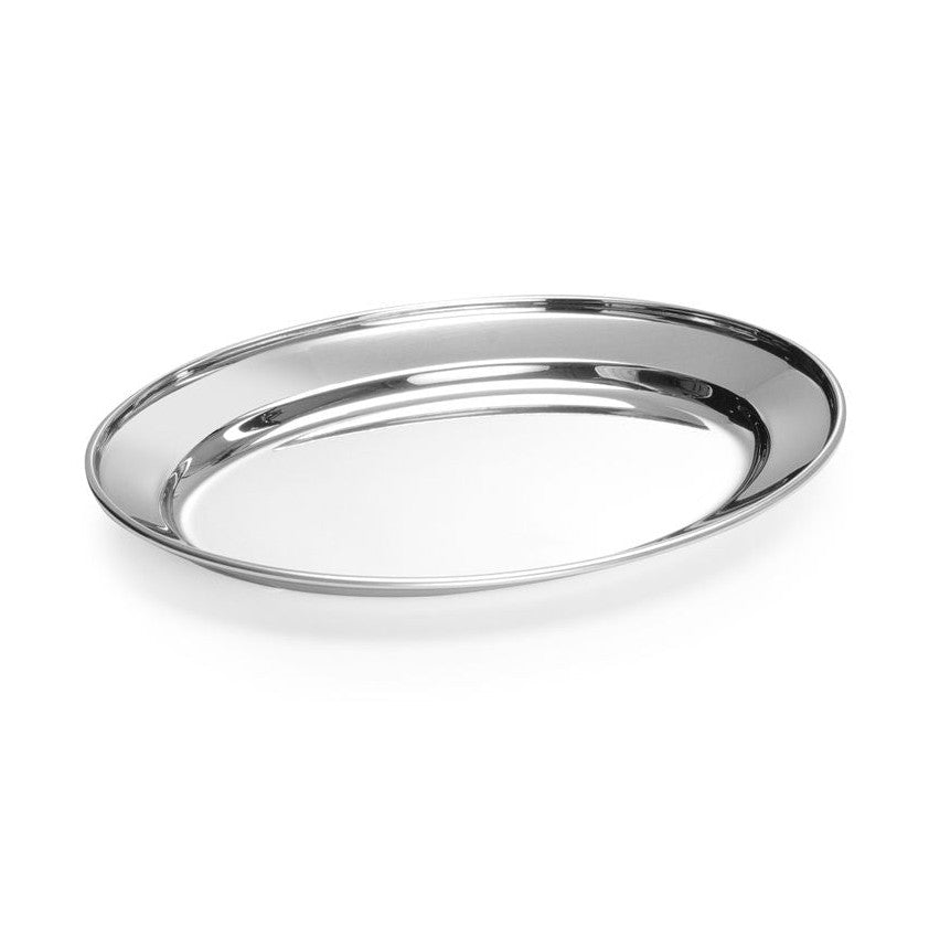 HENDI Servierentablett oval – Edelstahl, 190 × 140 mm HENDI