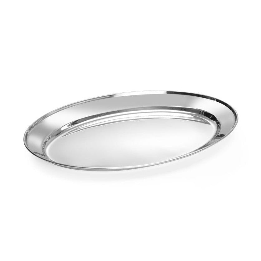 HENDI Servierentablett oval – Edelstahl, 400 × 260 mm HENDI