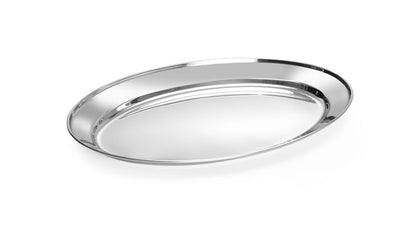 HENDI Servierentablett oval – Edelstahl, 400 × 260 mm