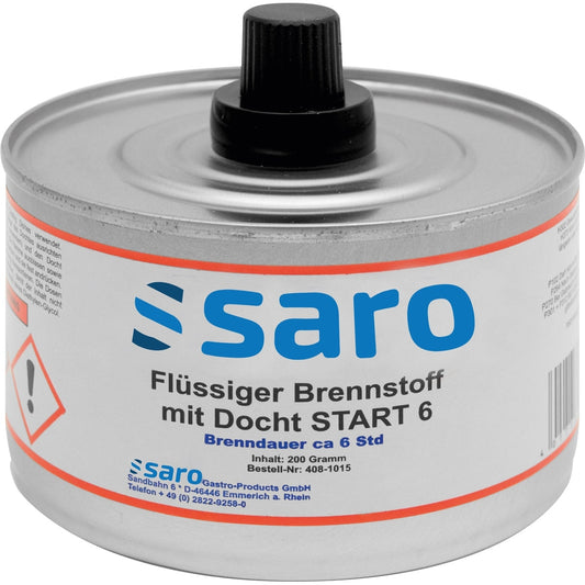 SARO Flüssiger Brennstoff m. Docht START 6, VPE 24Dosen SARO