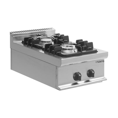 SARO Gas Range E7/KUPG2BB – Countertop Model with 2 Burners, 400 mm