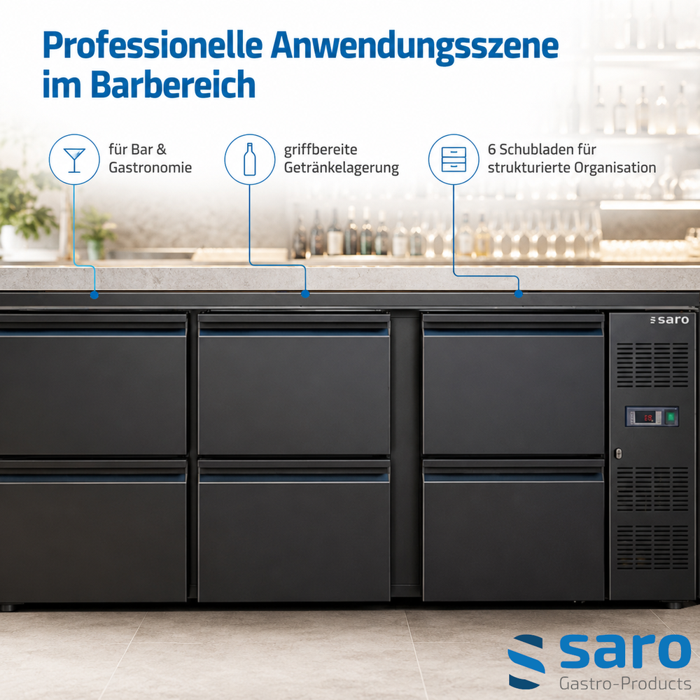 SARO Barkühler BC 3100-S6 – 3 × 2 Schubladen, 279 Liter