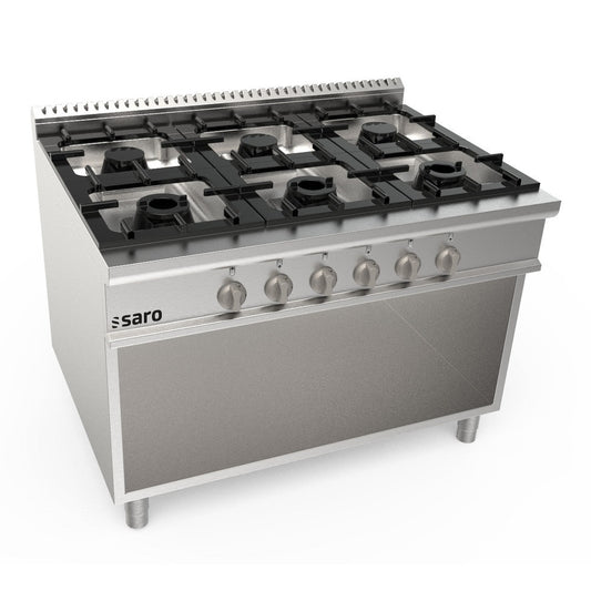 SARO Gasherd offener Unterbau 6 Brenner Modell LQ / CUG6BA SARO