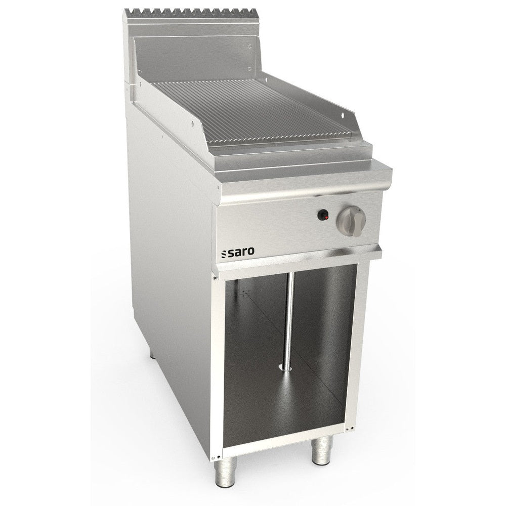 SARO Gasgriddleplatte 400 mm breit Standgerät gerillt Modell LQ / FTG2BAR SARO