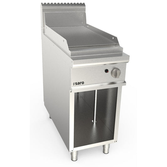 SARO Gasgriddleplatte 400 mm breit Standgerät gerillt Modell LQ / FTG2BAR SARO