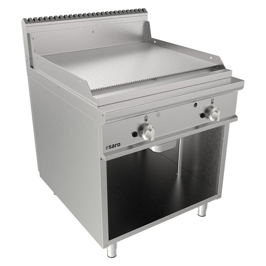 SARO Gasgriddleplatte 800 mm breit Standgerät gerillt Modell LQ / FTG4BAR SARO