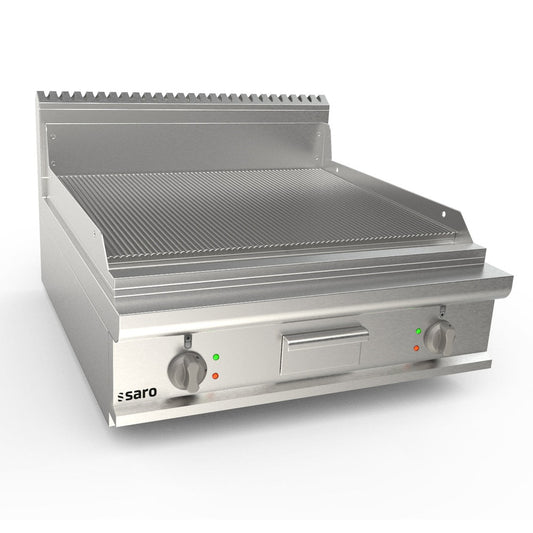 SARO Elektrogriddleplatte 800 mm breit Tisch gerillt Modell LQ / FTE4BBR SARO