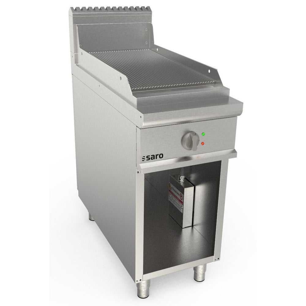 SARO Elektrogriddleplatte 400 mm breit Stand gerillt Modell LQ / FTE2BAR SARO