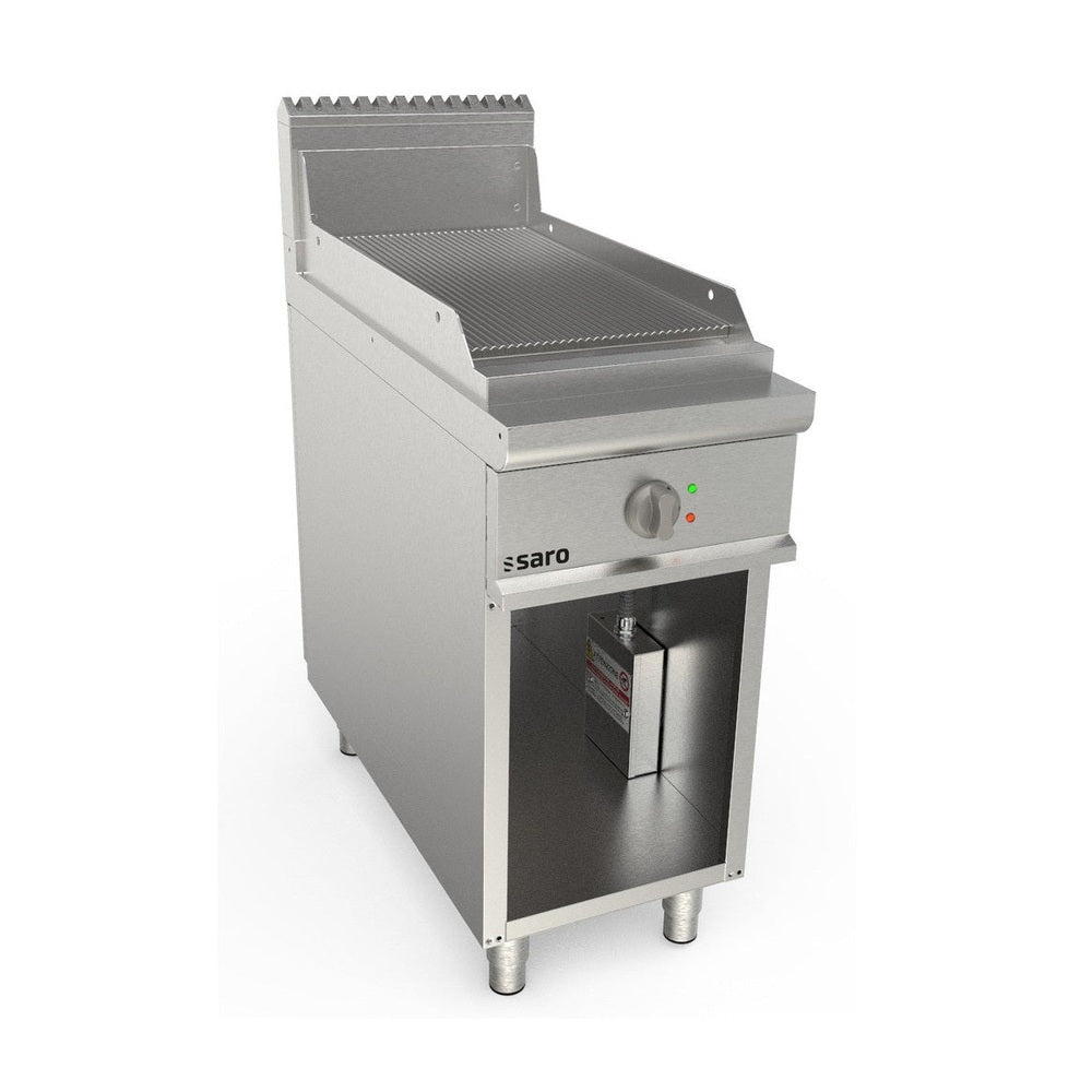 SARO Elektrogriddleplatte 400 mm breit Stand gerillt Modell LQ / FTE2BAR SARO