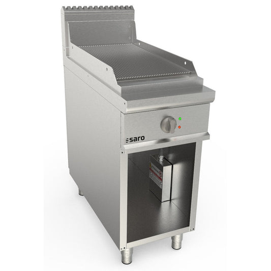 SARO Elektrogriddleplatte 400 mm breit Stand gerillt Modell LQ / FTE2BAR SARO