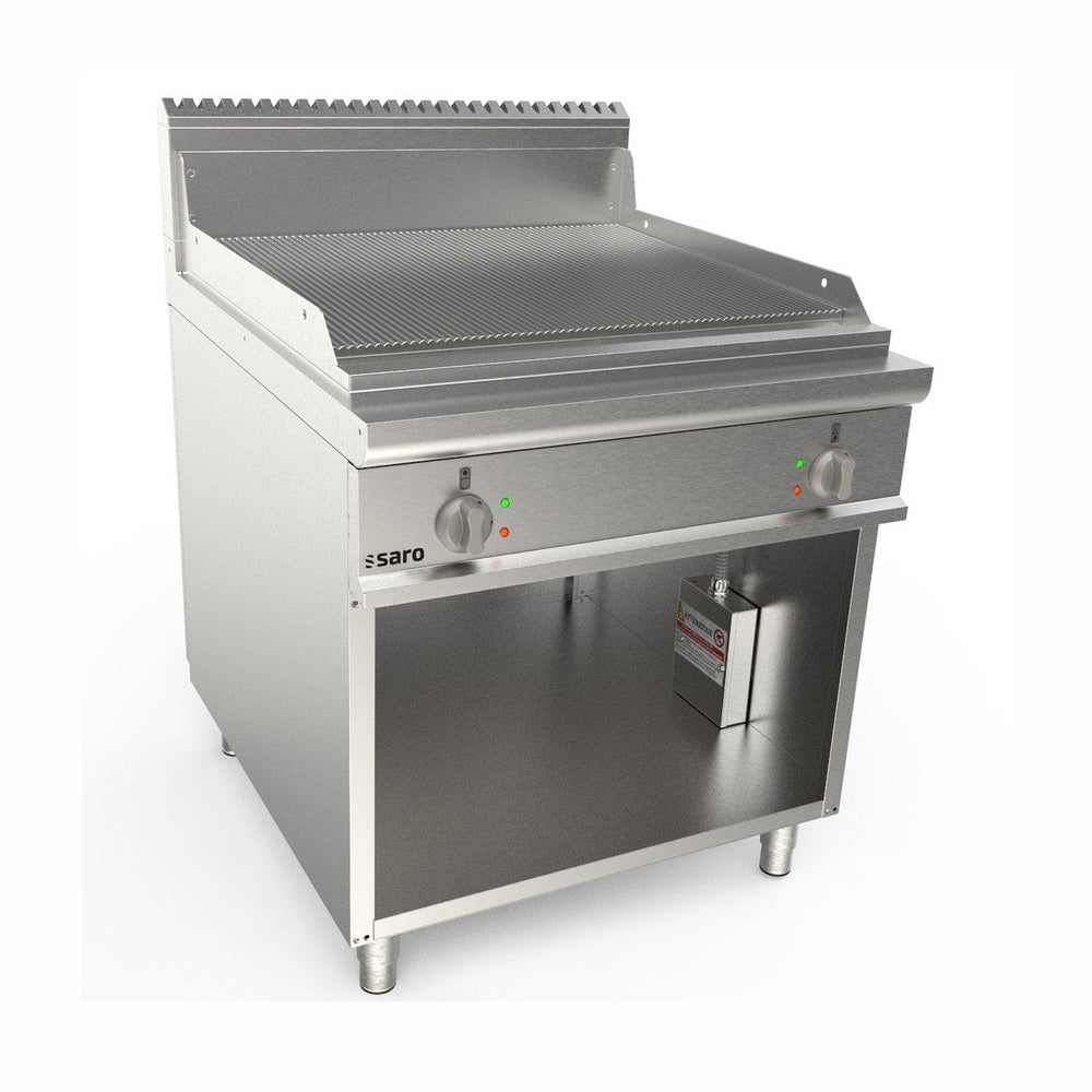 SARO Elektrogriddleplatte 800 mm breit Stand gerillt Modell LQ / FTG4BAR SARO