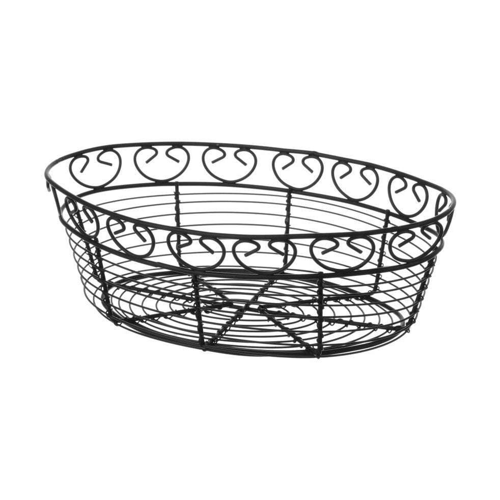 HENDI Drahtkorb Deco oval – 255 × 160 mm, mattschwarz HENDI