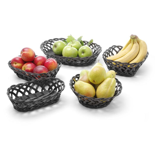 Körbe mit gewebtem Rand, HENDI, rund, Schwarz, 200x200x H 65mm HENDI