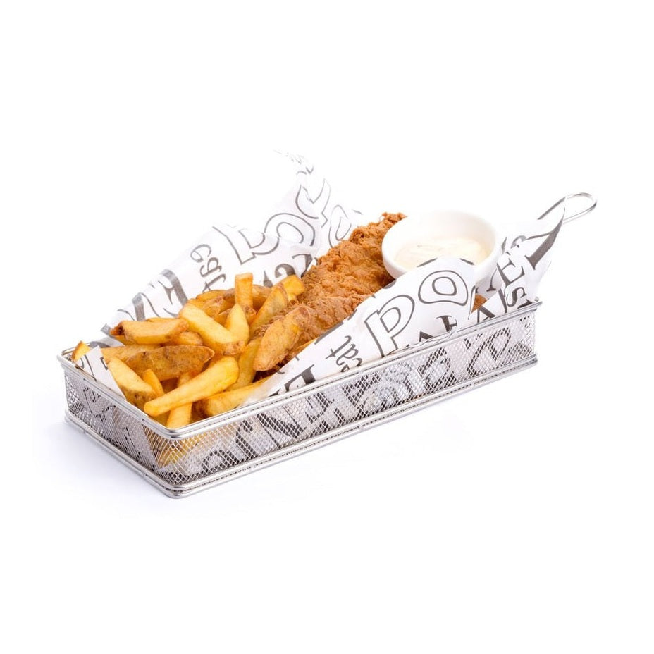 HENDI Miniatur-Snack-Frittierkorb – 255 × 135 mm, Edelstahl HENDI