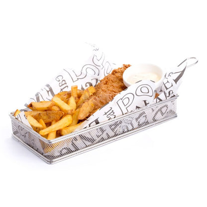 HENDI Miniatur-Snack-Frittierkorb – 255 × 135 mm, Edelstahl