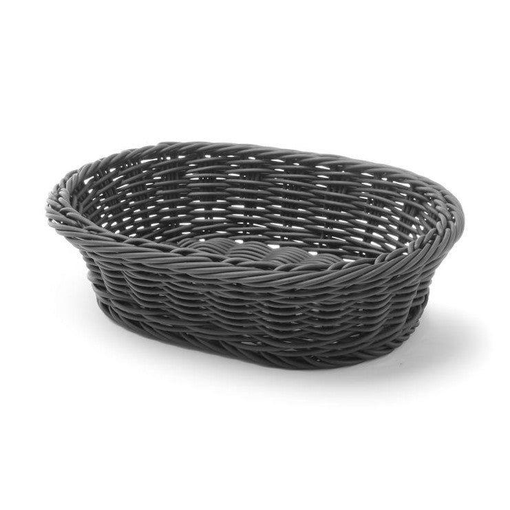 HENDI Brotkorb oval – 250 × 190 mm, Schwarz HENDI