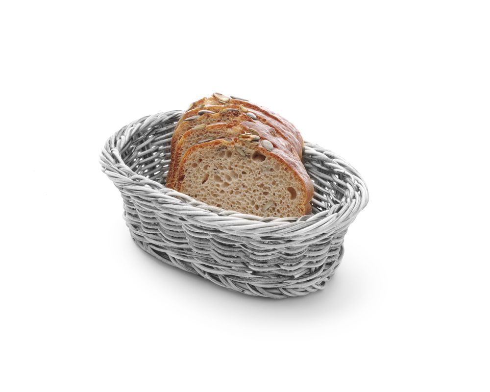 HENDI Brotkorb oval – 190 × 120 mm, Hellgrau HENDI
