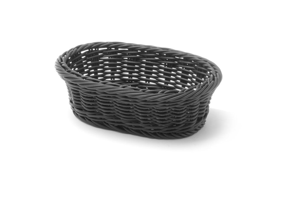 HENDI Brotkorb oval – 190 × 120 mm, Schwarz