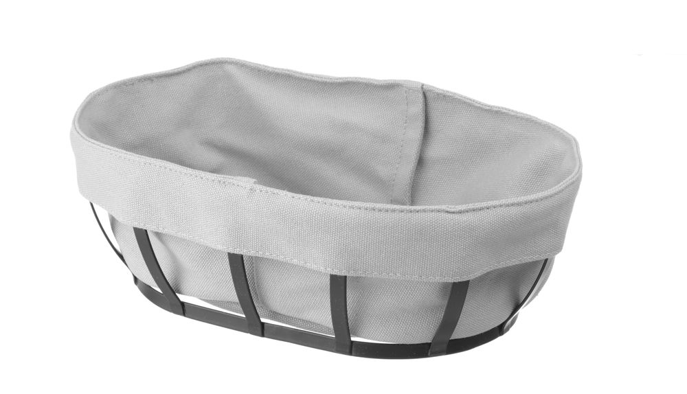 HENDI Brotkorb mit Beutel oval – 250 × 160 mm, mattschwarz HENDI