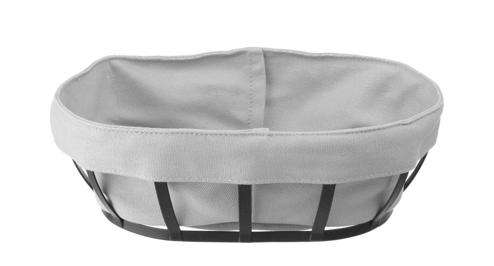 HENDI Brotkorb mit Beutel oval – 250 × 160 mm, mattschwarz HENDI
