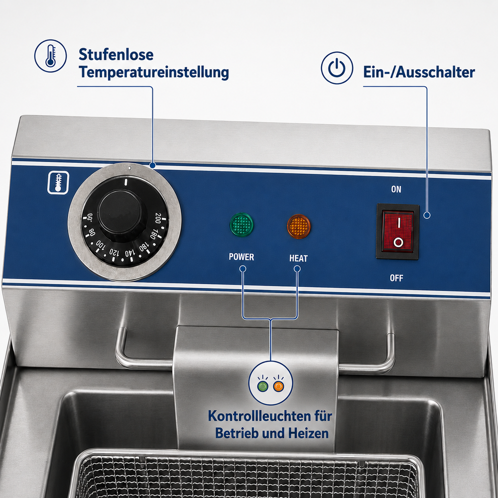 SARO Fritteuse FT 13 – Tischmodell, 13 Liter, 3,3 kW